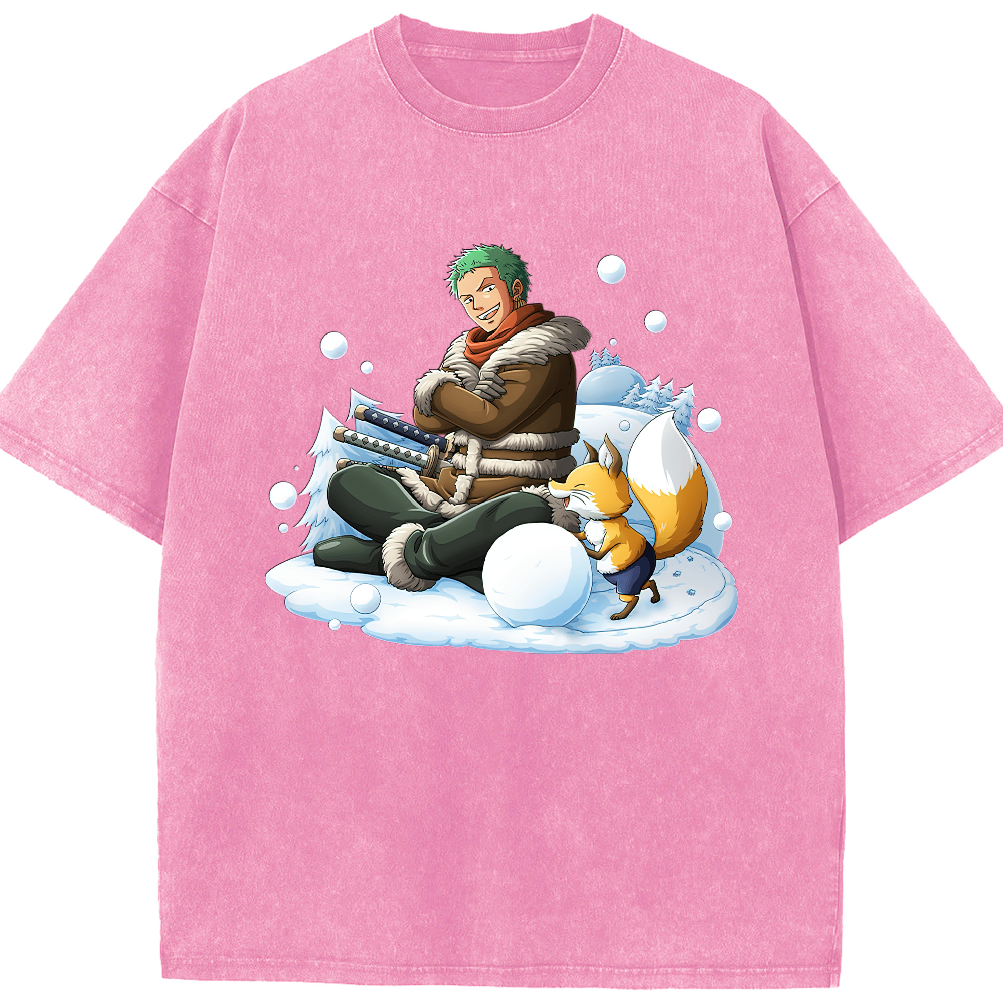 ワンピース ロロノア・ゾロ ONE PIECE Roronoa Zoro 綿100% ヴィンテージ風 半袖Tシャツ（フロントプリント）